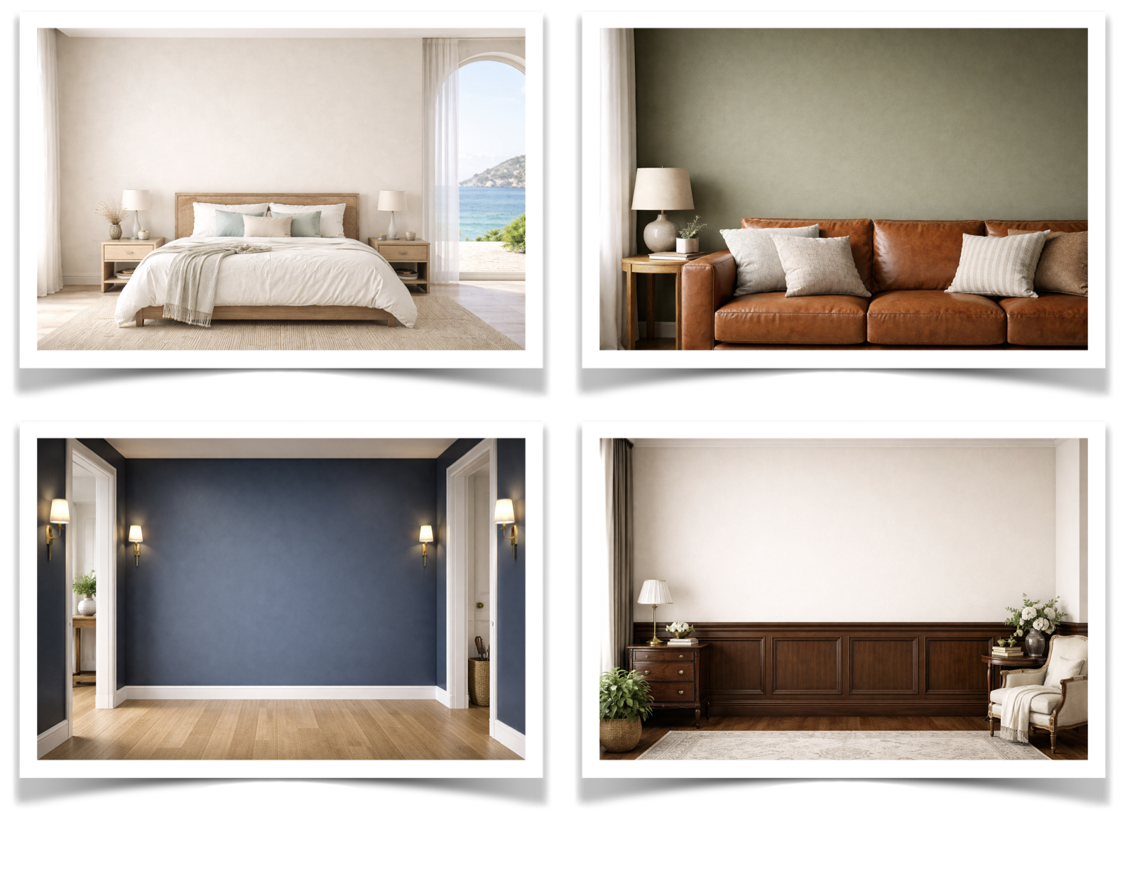 Collage of realistic room scenes